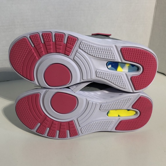 Girl’s Gray Pink Hook & Loop Lightweight Sneakers - Picture 8 of 8